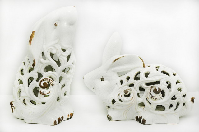 Ceramic bunny set, P1812248
