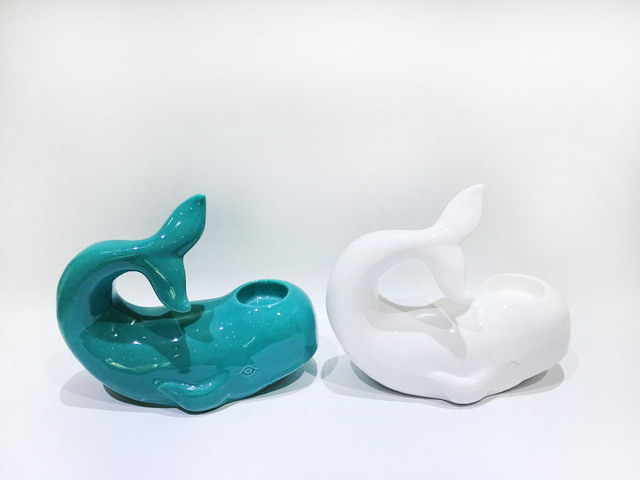ceramic ocean dolphin candle holder, P1812192