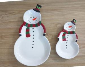 Christmas snowman plate