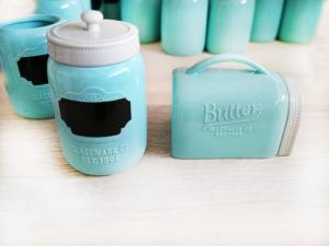 ceramic butter jar and canister